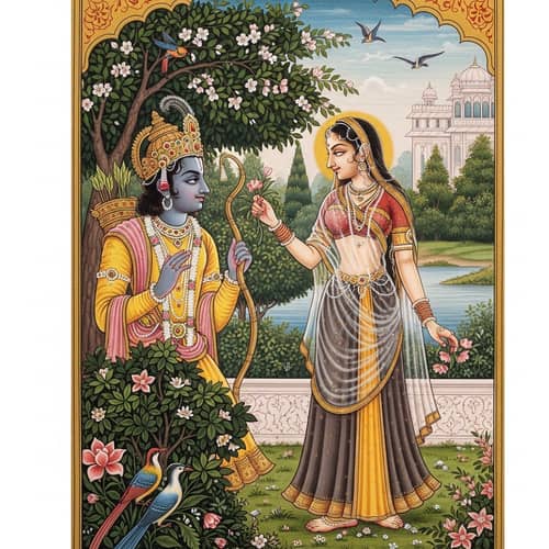 Lord Rama and Devi Sita: First Encounter in Ramayana