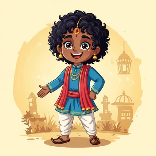 Joyful South Asian Boy | Vibrant Traditional Attire