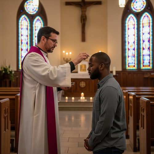 Spiritual Anointing Ritual in Peaceful Chapel
