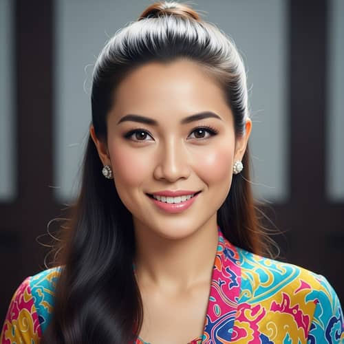 Expressive Chinese-Indonesian Female in Traditional Kebaya
