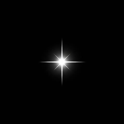 Minimalist Star against Black Background