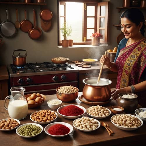 Traditional Indian Kitchen: Colors, Aroma, Almonds & Spices