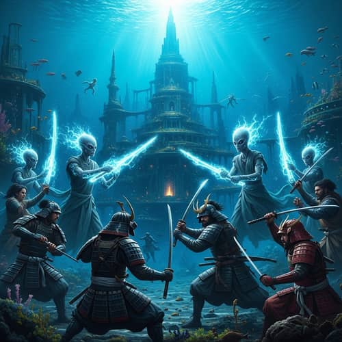 Samurai Battle Against Aliens in Atlantis Underwater City