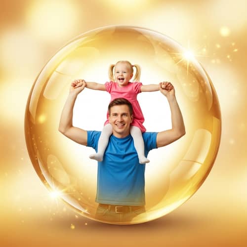 Golden Sphere: Father & Daughter Bond Radiating Happiness