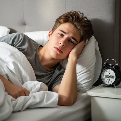 Teenage Boy Waking Up: Morning Routine Scene