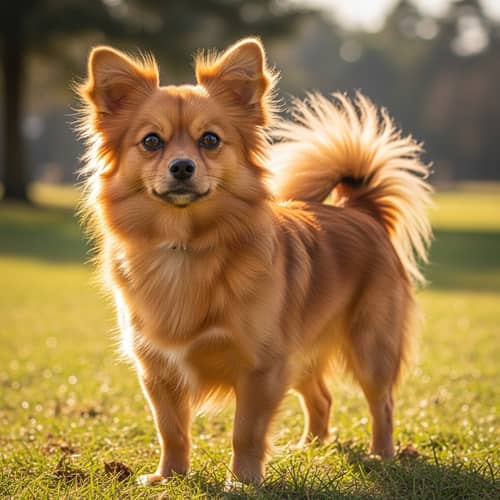 Charming Small Dog with Honey-Colored Fur