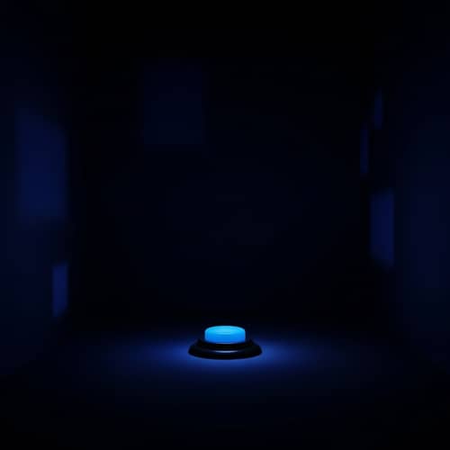 Blue Button in Dark Room - Mystery & Intrigue Unveiled