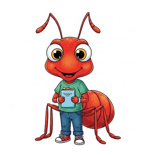 Adorable Large Ant for Kids - Bright, Smiling & Cute