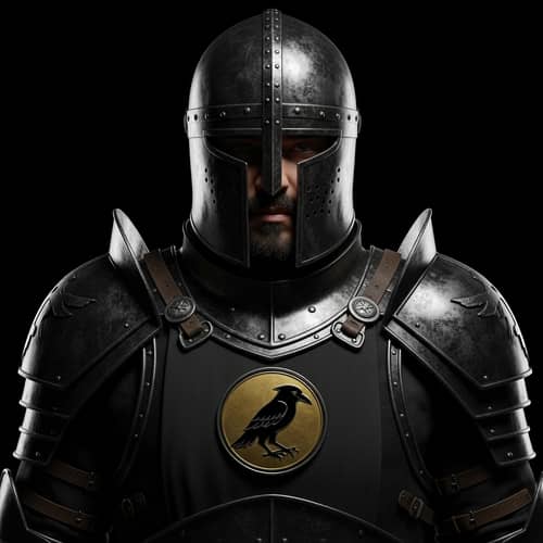 Middle Eastern Knight in Black Steel Armor | Cinematic Lighting
