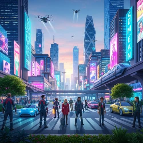 Futuristic Sci-Fi Cityscape: World-Class Sbobet Revelry