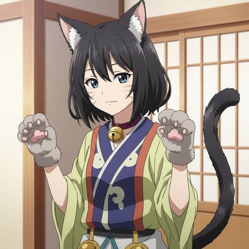 Adult Nekogirl Anime | Feline Character Anime Artwork