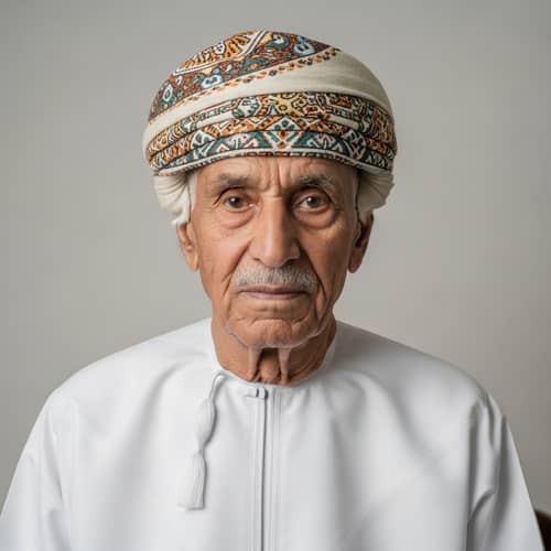 Elderly Omani Man in Traditional Attire | Cultural Portrait