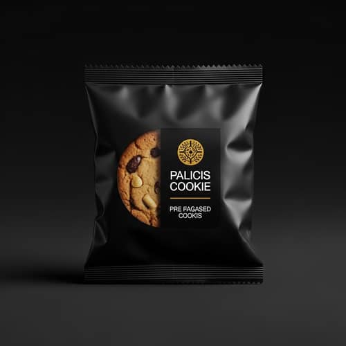 Elegant Matte Black Prepackaged Cookie - Luxe Indulgence