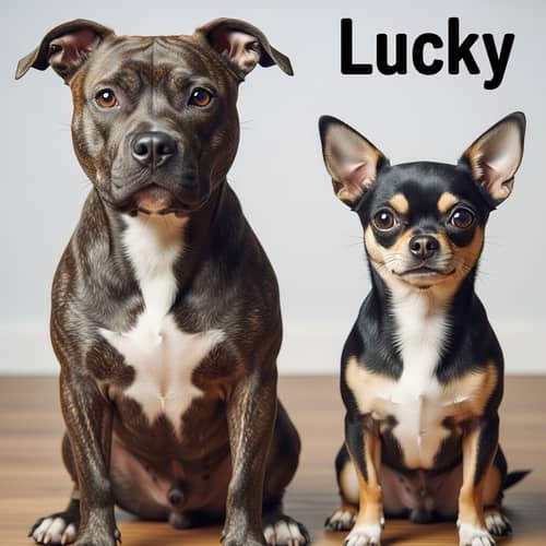 Unique Hybrid Dog Lucky: Pitbull & Chihuahua Mix