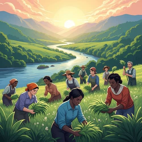 Peaceful River Valley: Celebrating Unity and Abundance