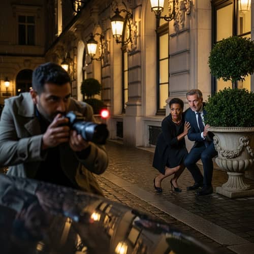 Intriguing Image: Mixed Couple Sneaking Into Hotel