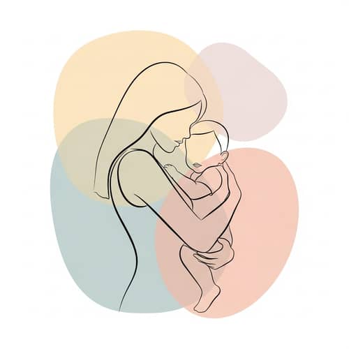 Minimalist Artwork Capturing Motherhood Essence