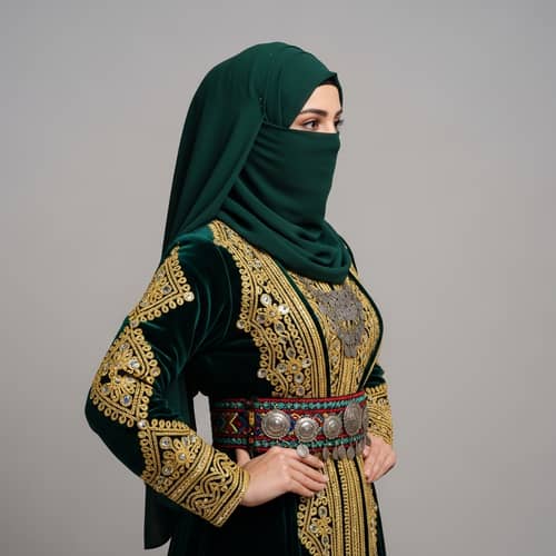 Mysterious Kurdish Hijabi | Traditional Attire Profile View