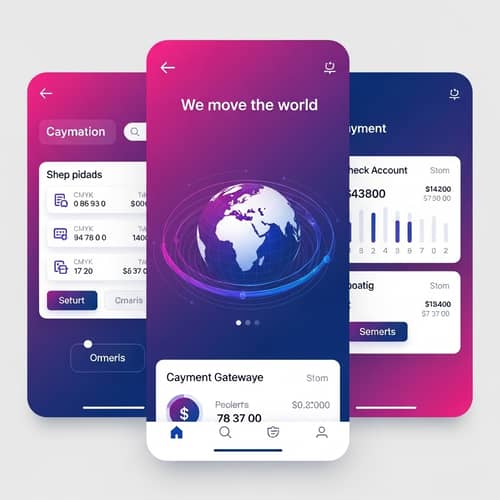 Futuristic Mobile App Design with Global Theme - We Move the World