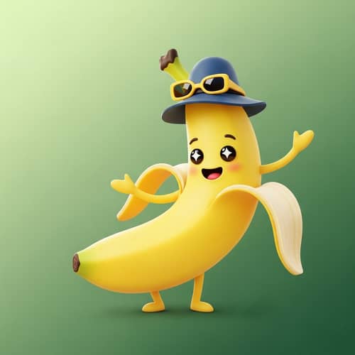 Lively Animated Banana - Cheerful Yellow Character