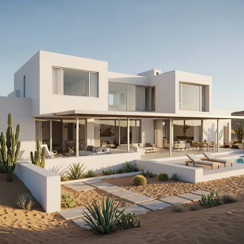 Minimalist Desert Villa Inspired by Richard Meier