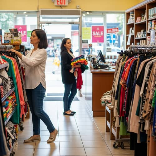 Unique Shopping Experience in a Colorful Clothing Boutique