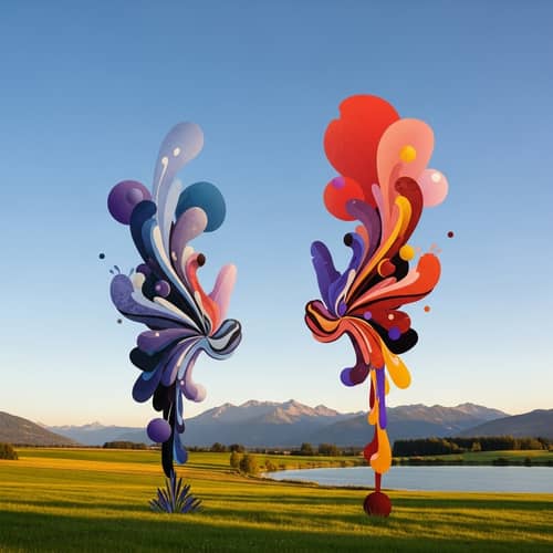 Tranquil Nature Meets Abstract Art