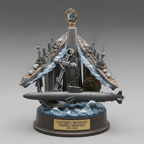Oceanic Warfare Trophy Design | Warships, Submarine & Anchor