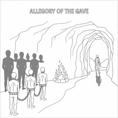 Allegory of the Cave Coloring Book Page