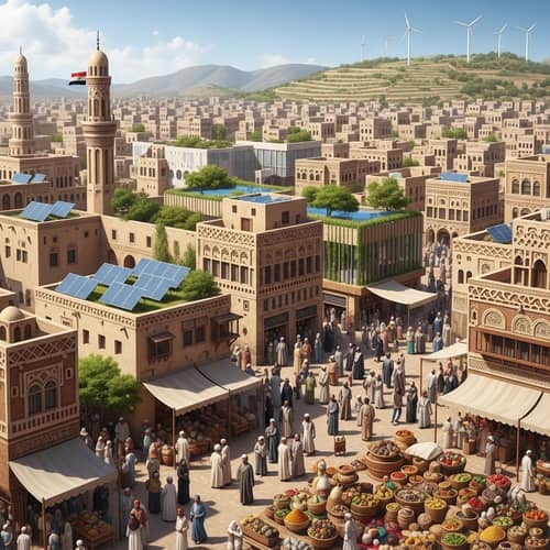Future Vision of Yemen in 2030: Traditional and Modern Cityscape