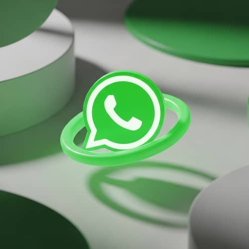 Imaginative 3D Model of WhatsApp | Green Chat Bubble & Phone Receiver