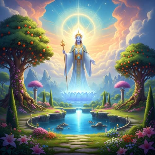 Ethereal Figure of Immense Power in Celestial Realm