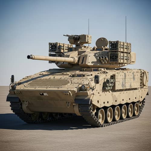 Infantry Fighting Vehicle with Half-Tracked Chassis and Turret