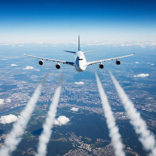 Commercial Airplane Chem Trails - Impactful Nature Contrast