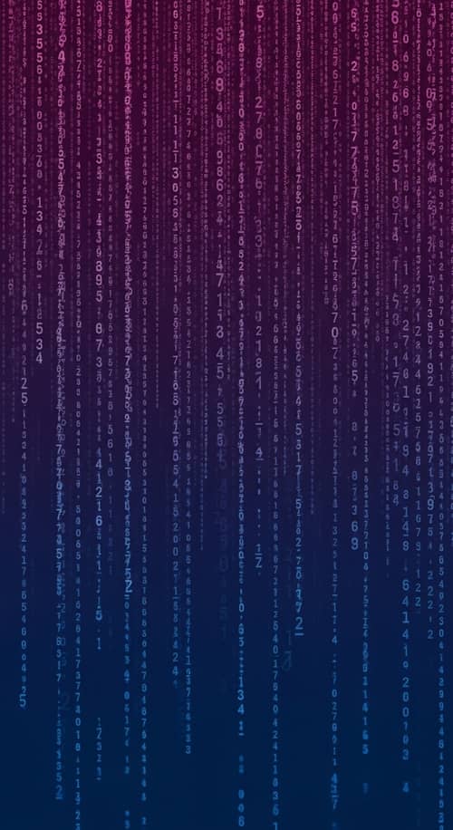 Matrix Inspired Background with Violet to Blue Gradient | Virtual World Data Flow