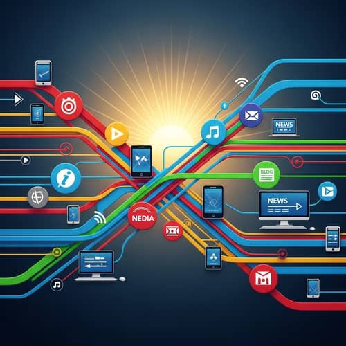 Digital Media Concept: Streaming, Social Media, News & Blogs