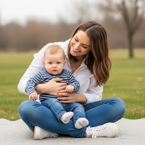 Empathic Caucasian Mother Celebrating Child's Milestones