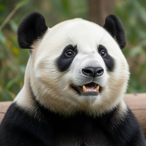 Joyful Panda Face | Serene Bamboo Forest