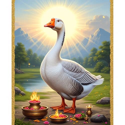 Majestic Goose Deity: Revered Avian Symbol of Serenity