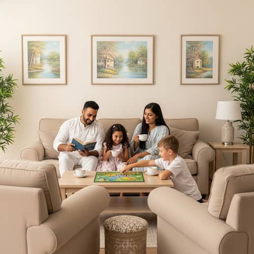 Tranquil Home with Happy Family | Cozy Interior Design