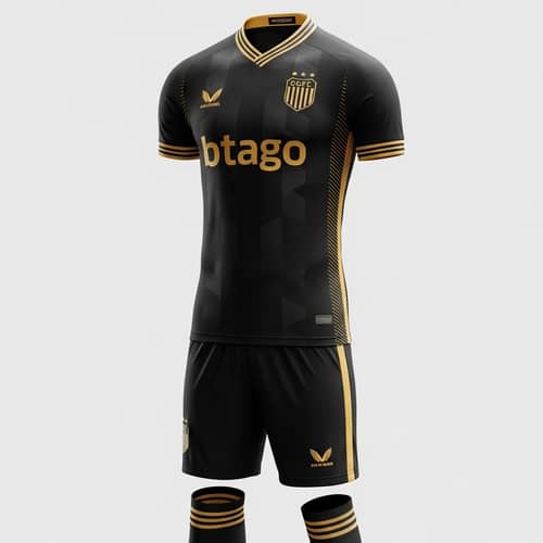 Black and Gold Soccer Uniform with Stylish Accents