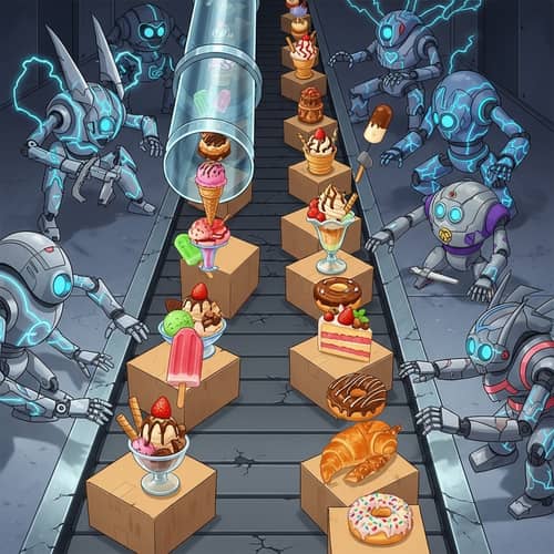 Anime Style Ice Cream Collection from Conveyor Gameplay