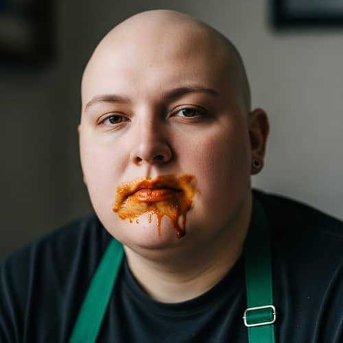 Sauce-Smeared Individual | Mystery Person Image