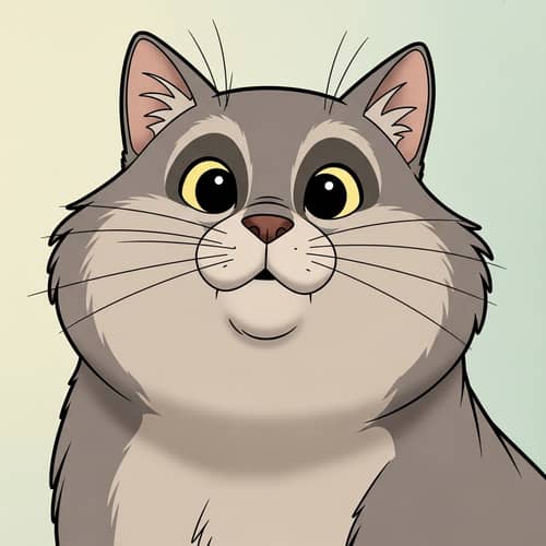 Adorable British Shorthair Cat | Classic Cartoon Style