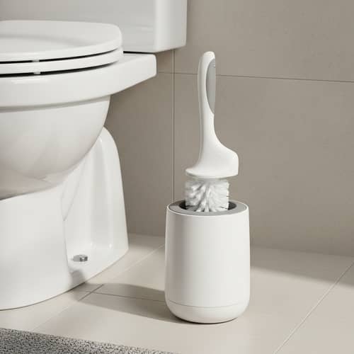 Self-Cleaning Toilet Bowl Brush & Holder | Modern Bathroom Accessory