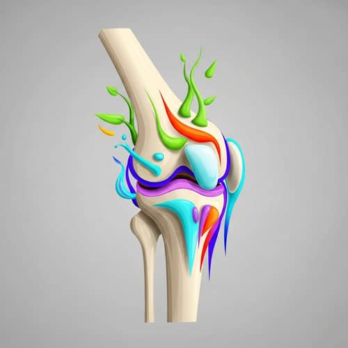 Abstract Knee Joint Art: Growth, Flexibility & Movement