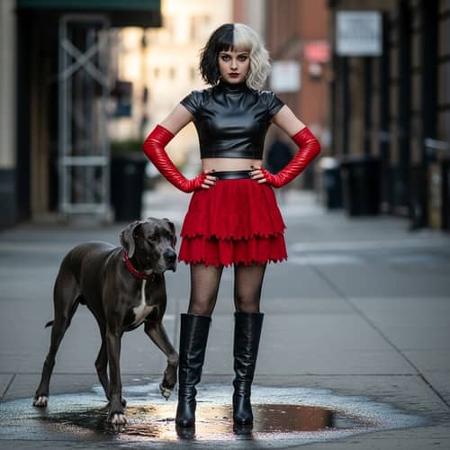 Julia Garner as Cruella de Vil Inspo: Unique Street Scene