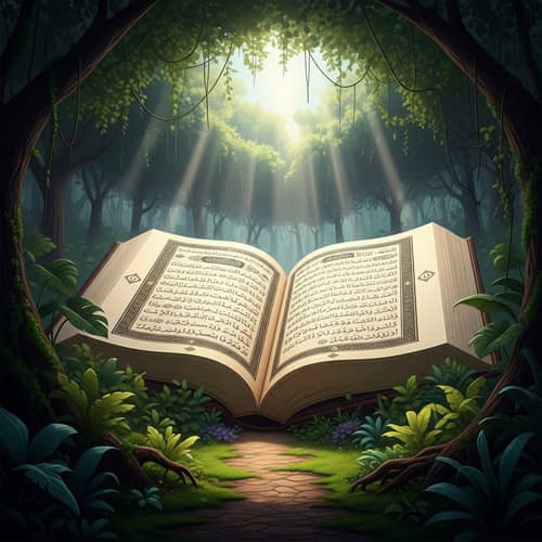 Shining Quran in Jungle - Majestic Islamic Symbol