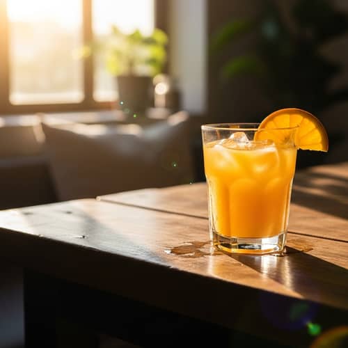 Table with Juice Glass | Fresh Drink Presentation