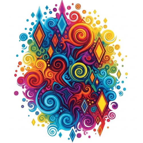 Colorful Abstraction: Expressive Dance of Colors and Shapes